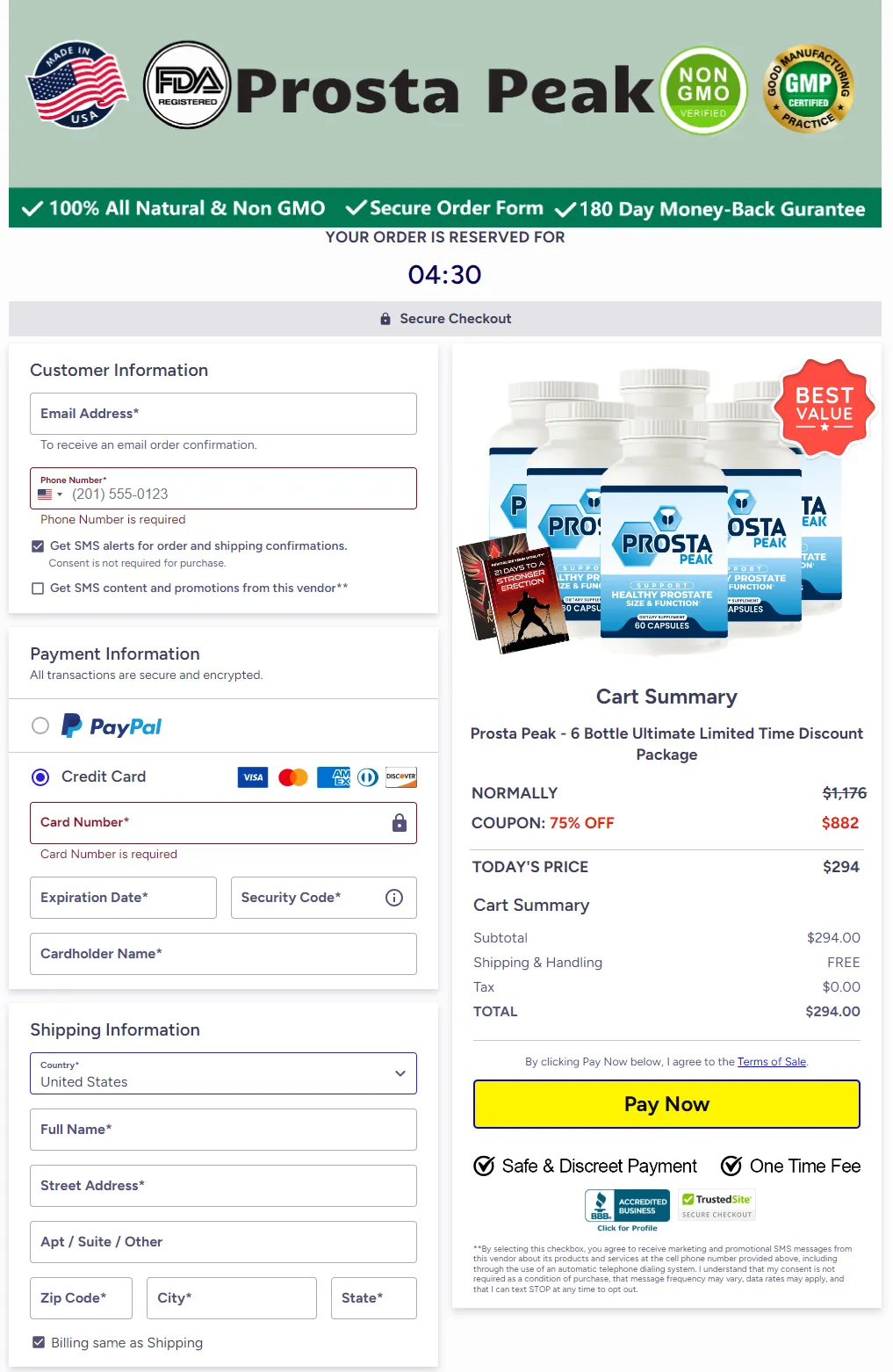 prostapeak buy page